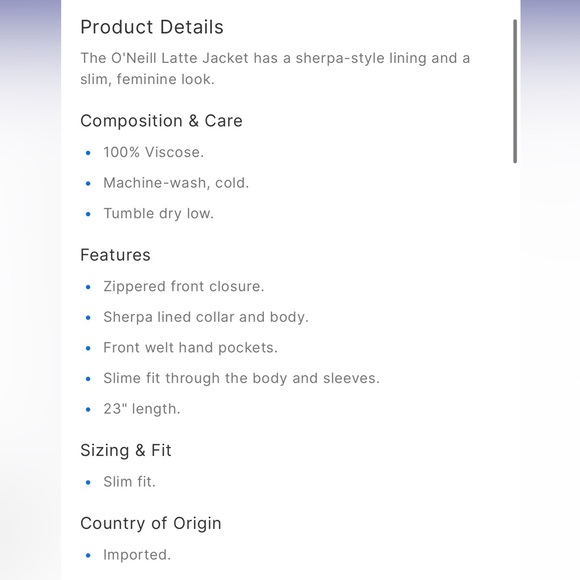 O’Neill Latte Faux Shearling Trim Moto Jacket - Picture 11 of 11